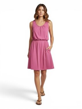 The North Face Pink Sleeveless Dress Size 8 Elastic Waist Pocket Casual